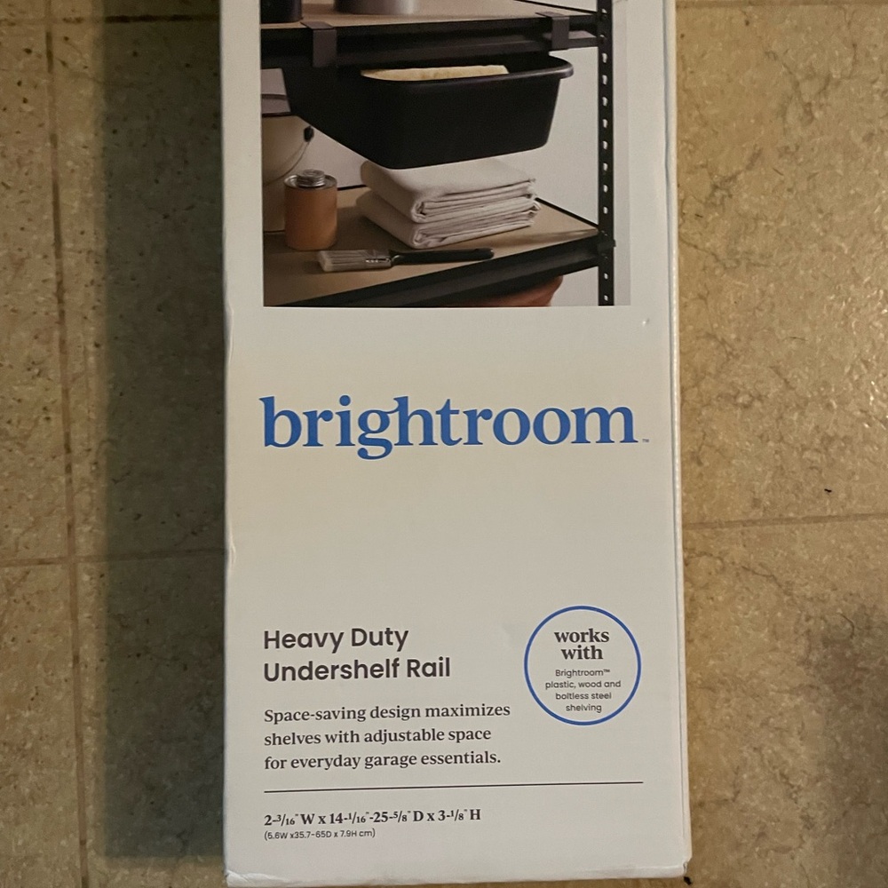 Brightroom Heavy Duty Undershelf Rail - Black